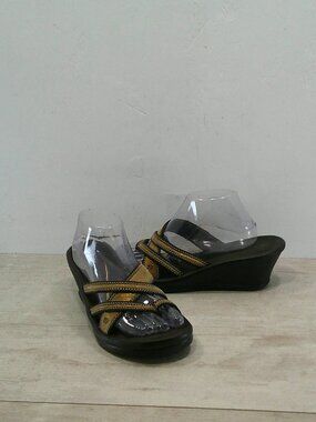 Skechers Cali Club Diamond Jubilee Wedge Criss-Cross Gold Bronze Sandals Size 10